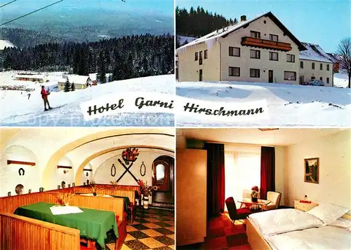 AK / Ansichtskarte Bischofsgruen Hotel Garni Hirschmann Gaststube Zimmer Bischofsgruen