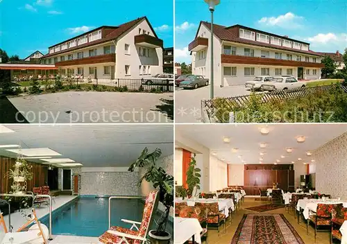 AK / Ansichtskarte Bad_Salzuflen Kurheim Kreitz Hallenbad Gastraum Bad_Salzuflen