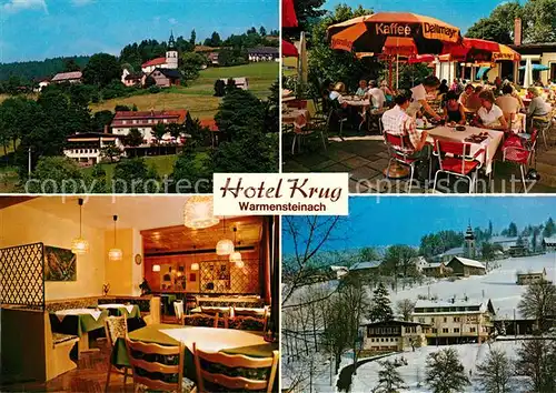 AK / Ansichtskarte Warmensteinach Hotel Krug Gaststube Terrasse Warmensteinach