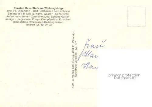 AK / Ansichtskarte Bad_Holzhausen_Luebbecke Pension Haus Stork Park Brunnen Bad_Holzhausen_Luebbecke