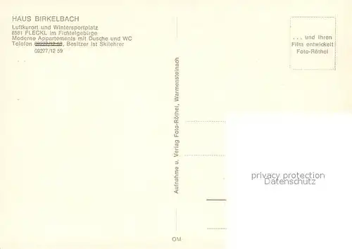 AK / Ansichtskarte Fleckl Haus Birkelbach Fleckl