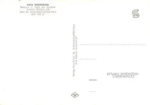 AK / Ansichtskarte St_Andreasberg_Harz Haus Magdeburg St_Andreasberg_Harz