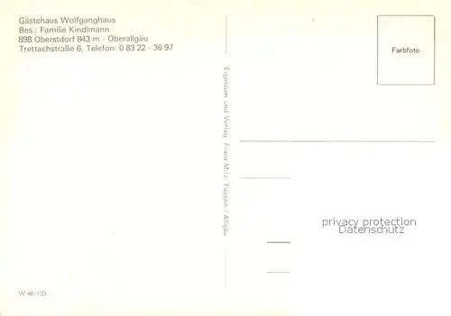 AK / Ansichtskarte Oberstdorf Gaestehaus Wolfganghaus Panorama Oberstdorf