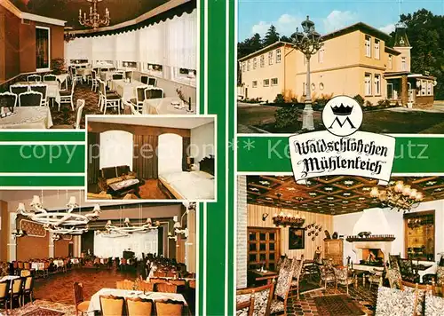 AK / Ansichtskarte Obenstrohe Waldschloesschen Muehlenteich Gastraeume Veranstaltungsraum Obenstrohe