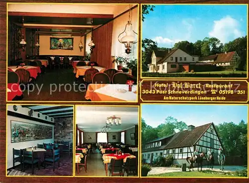 AK / Ansichtskarte Schneverdingen Hotel Hof Barrl Gastraeume Fachwerkhaus Schneverdingen