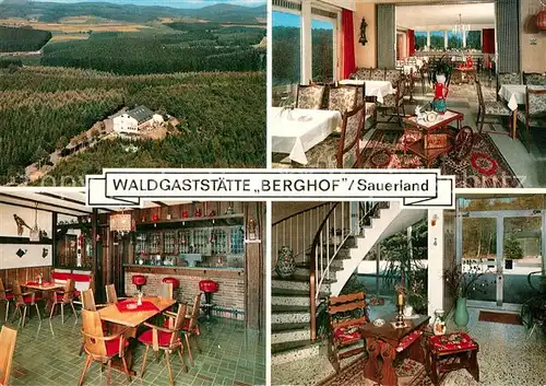 AK / Ansichtskarte Wenden_Biggetal Waldgaststaette Berghof Gastraeume Treppe Wenden Biggetal
