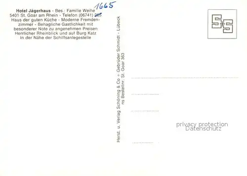 AK / Ansichtskarte St_Goar Hotel Jaegerhaus Restaurant St_Goar