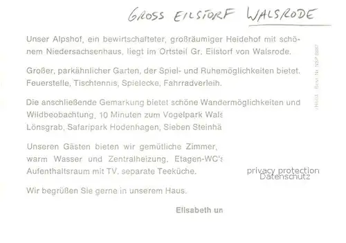 AK / Ansichtskarte Gross_Eilstorf Urlaub auf dem Bauernhof Hof Lohmann Gross_Eilstorf