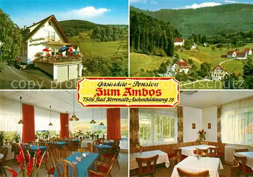AK / Ansichtskarte Bad_Herrenalb Panorama Gaststaette Pension Zum Ambos Schwarzwald Bad_Herrenalb