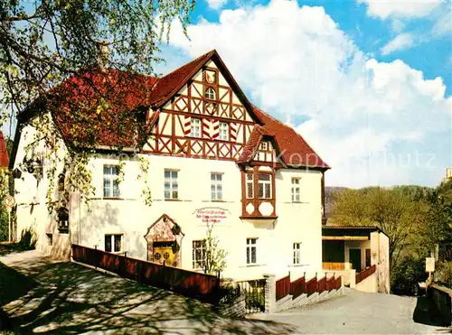 AK / Ansichtskarte Streitberg_Oberfranken Historische Pilgerstube Gaststaette Kurhausbrennerei Fraenkische Schweiz Streitberg Oberfranken