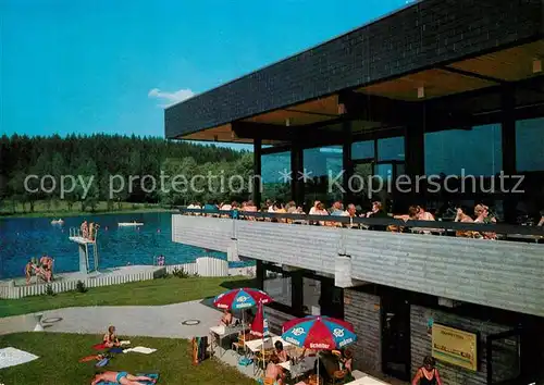 AK / Ansichtskarte Lichtenberg_Oberfranken Cafe Restaurant Seeterrassen Liegewiese Badestrand See Lichtenberg Oberfranken