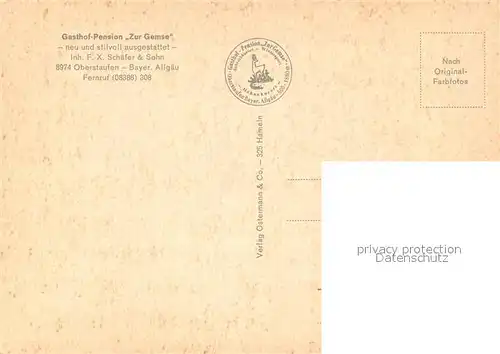 AK / Ansichtskarte Oberstaufen Gasthof Pension Zur Gemse Oberstaufen