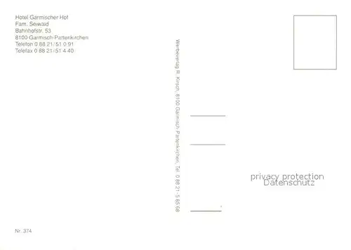 AK / Ansichtskarte Garmisch Partenkirchen Hotel Garmischer Hof Terrasse Alpenblick Garmisch Partenkirchen