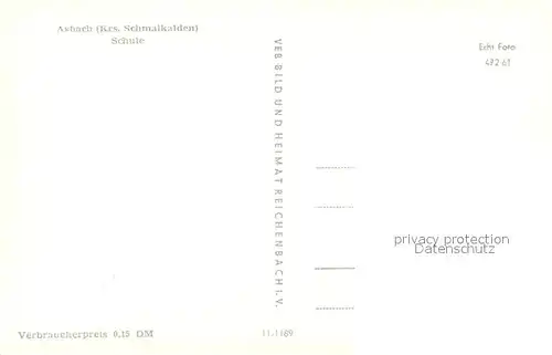 AK / Ansichtskarte Asbach_Schmalkalden Schule Fachwerkhaus Asbach Schmalkalden