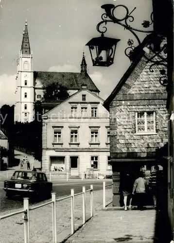 AK / Ansichtskarte Schirgiswalde Ortsmotiv mit Blick zur Kirche Schirgiswalde