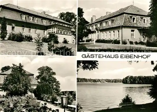 AK / Ansichtskarte Pieskow_Bad_Saarow Gaestehaus Eibenhof Uferpartie am Scharmuetzelsee Pieskow_Bad_Saarow