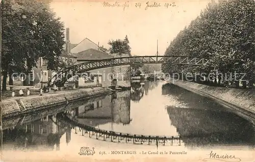 AK / Ansichtskarte Montargis_Loiret Canal et la Passerelle Montargis Loiret