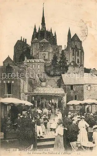 AK / Ansichtskarte Le_Mont Saint Michel Terrasse Vve Poulard Abbaye  Le_Mont Saint Michel