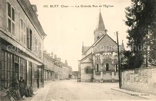 AK / Ansichtskarte Blet La Grande Rue Eglise Blet