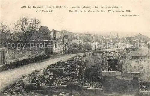 AK / Ansichtskarte Laimont Rue Basse detruite Laimont