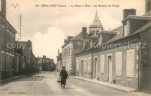 AK / Ansichtskarte Meillant Grande Rue Bureau de Poste Meillant
