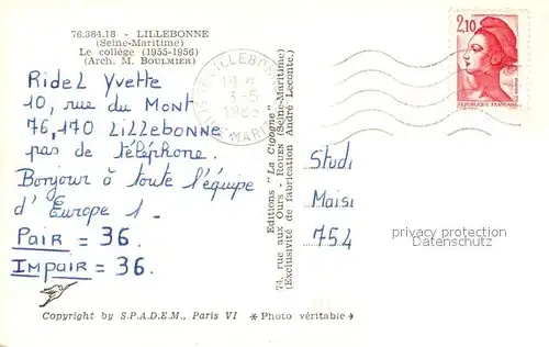 AK / Ansichtskarte Lillebonne College Lillebonne