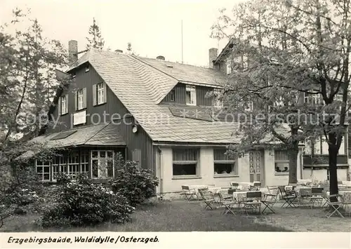 AK / Ansichtskarte Waldidylle Erzgebirgsbaude Handabzug Waldidylle