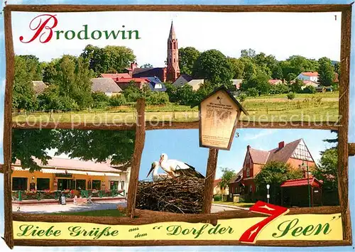 AK / Ansichtskarte Brodowin Ortsansicht mit Kirche Landgasthof Storchennest Pfarramt Brodowin