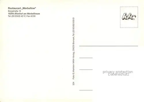 AK / Ansichtskarte Altenhof_Werbellinsee Restaurant Werbellow Altenhof Werbellinsee