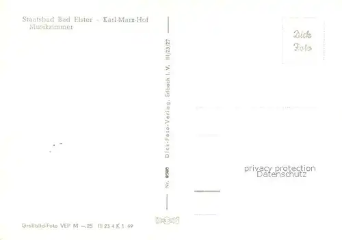 AK / Ansichtskarte Bad_Elster Karl Marx Hof Musikzimmer Bad_Elster