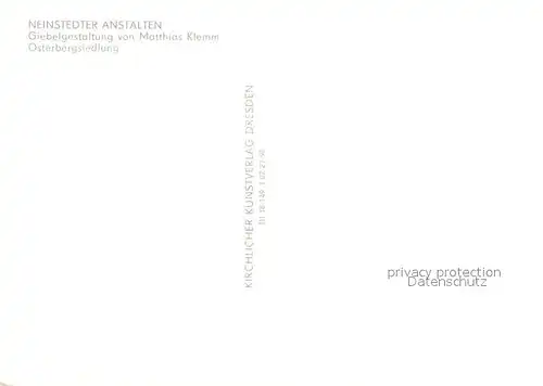 AK / Ansichtskarte Neinstedt Neinstedter Anstalten Osterbergsiedlung Giebelgestaltung Matthias Klemm Neinstedt