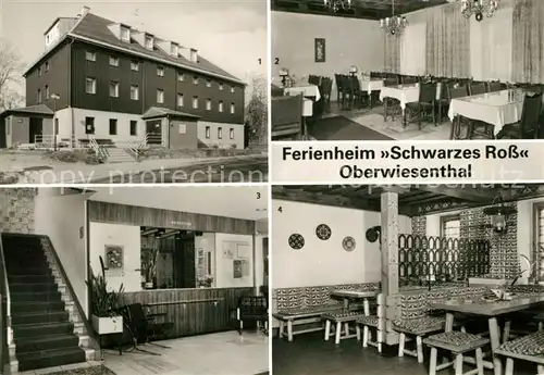 AK / Ansichtskarte Oberwiesenthal_Erzgebirge Ferienheim Schwarzes Ross Gaststaette Rezeption Kutscherstube Oberwiesenthal Erzgebirge