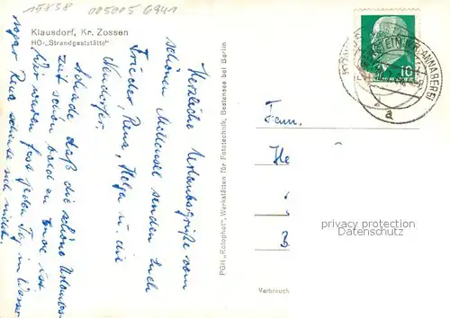 AK / Ansichtskarte Klausdorf_Mellensee HO Strandgaststaette Klausdorf_Mellensee