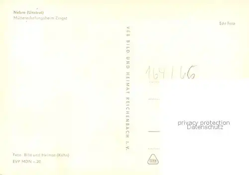 AK / Ansichtskarte Nebra_Unstrut Muettererholungsheim Zingst Nebra_Unstrut