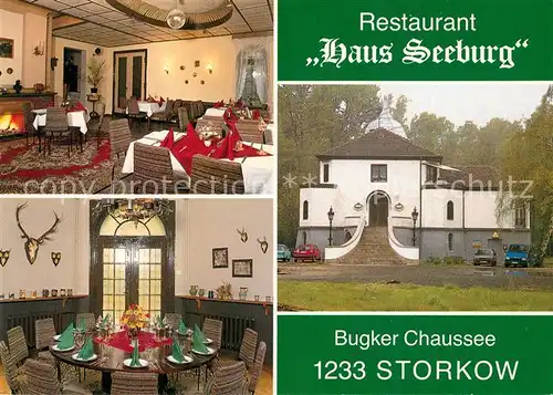 AK / Ansichtskarte Storkow_Mark Restaurant Haus Seeburg Restaurant Cafe Storkow Mark