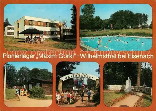 AK / Ansichtskarte Wilhelmsthal_Eisenach Pionierlager Maxim Gorki Freibad Gedenkstein Wilhelmsthal_Eisenach