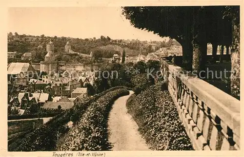 AK / Ansichtskarte Fougeres La Ville basse vue du Jardin public Fougeres