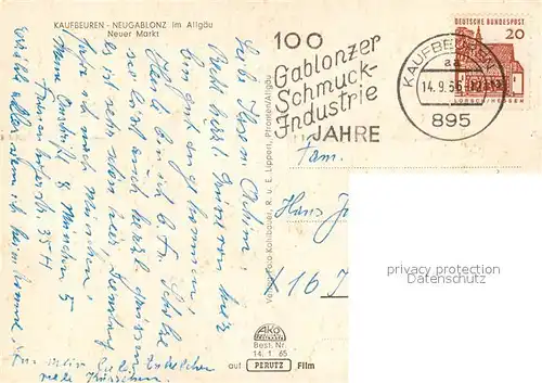 AK / Ansichtskarte Neugablonz Neuer Markt Neugablonz