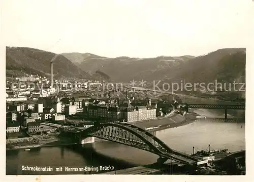 AK / Ansichtskarte Bad_Aussig_Tschechien Hermann Goering Bruecke Schreckenstein 