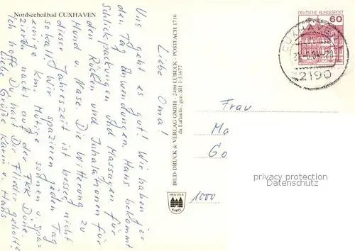 AK / Ansichtskarte Cuxhaven_Nordseebad Fliegeraufnahme mit Strand Cuxhaven_Nordseebad