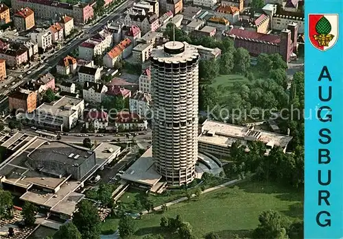 AK / Ansichtskarte Augsburg Fliegeraufnahme Hotelturm Holiday Inn Augsburg
