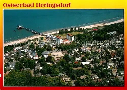 AK / Ansichtskarte Heringsdorf_Ostseebad_Usedom Fliegeraufnahme mit Seebr?cke Heringsdorf_Ostseebad