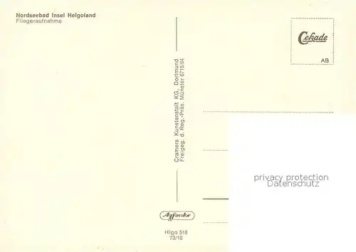 AK / Ansichtskarte Helgoland Fliegeraufnahme Helgoland