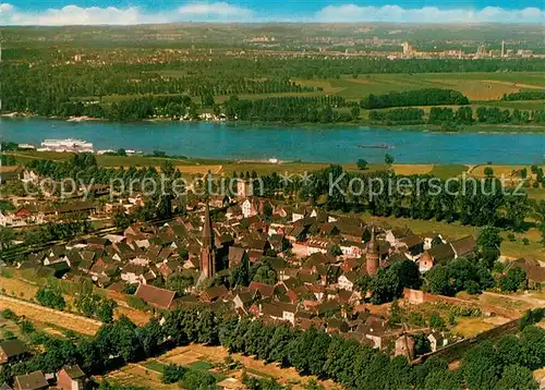 AK / Ansichtskarte Zons Fliegeraufnahme Rhein Zons