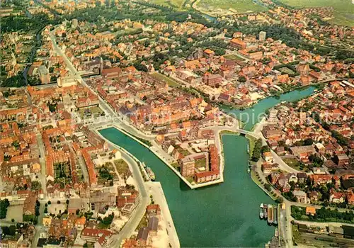 AK / Ansichtskarte Emden_Ostfriesland Fliegeraufnahme Emden_Ostfriesland