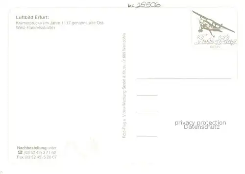AK / Ansichtskarte Erfurt Fliegeraufnahme Kr?merbr?cke  Erfurt