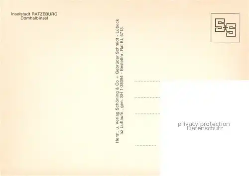AK / Ansichtskarte Ratzeburg Fliegeraufnahme Domhalbinsel Ratzeburg