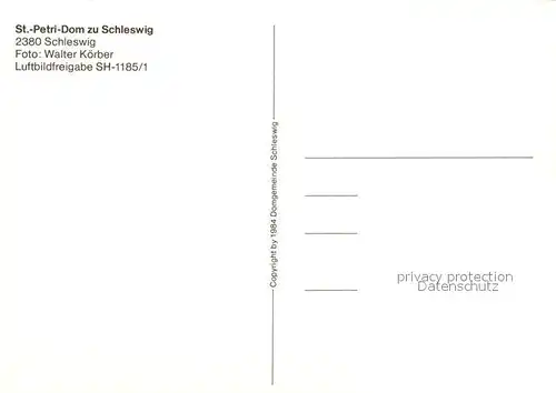 AK / Ansichtskarte Schleswig_Schlei Fliegeraufnahme Petri Dom Schleswig_Schlei