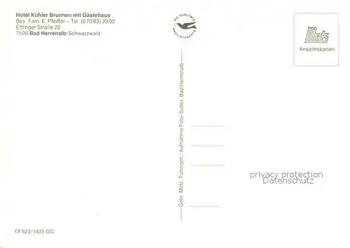 AK / Ansichtskarte Bad_Herrenalb Hotel Kuehler Brunnen mit Gaestehaus Bad_Herrenalb