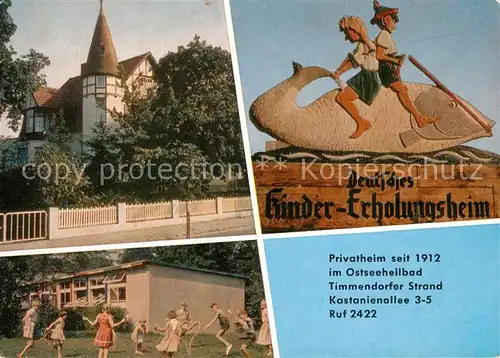 AK / Ansichtskarte Timmendorfer_Strand Deutsches Kinder Erholungsheim Kinderspielplatz Motiv Timmendorfer_Strand